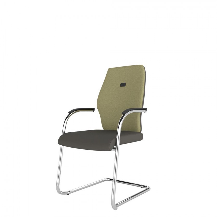 Zest Upholstered Seat And Back With Chrome Cantilever Chair